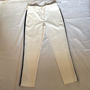 Lacoste Farine/Noir Tuxedo Pants White Black Side Stripe Women’s Size US 26 NWT.